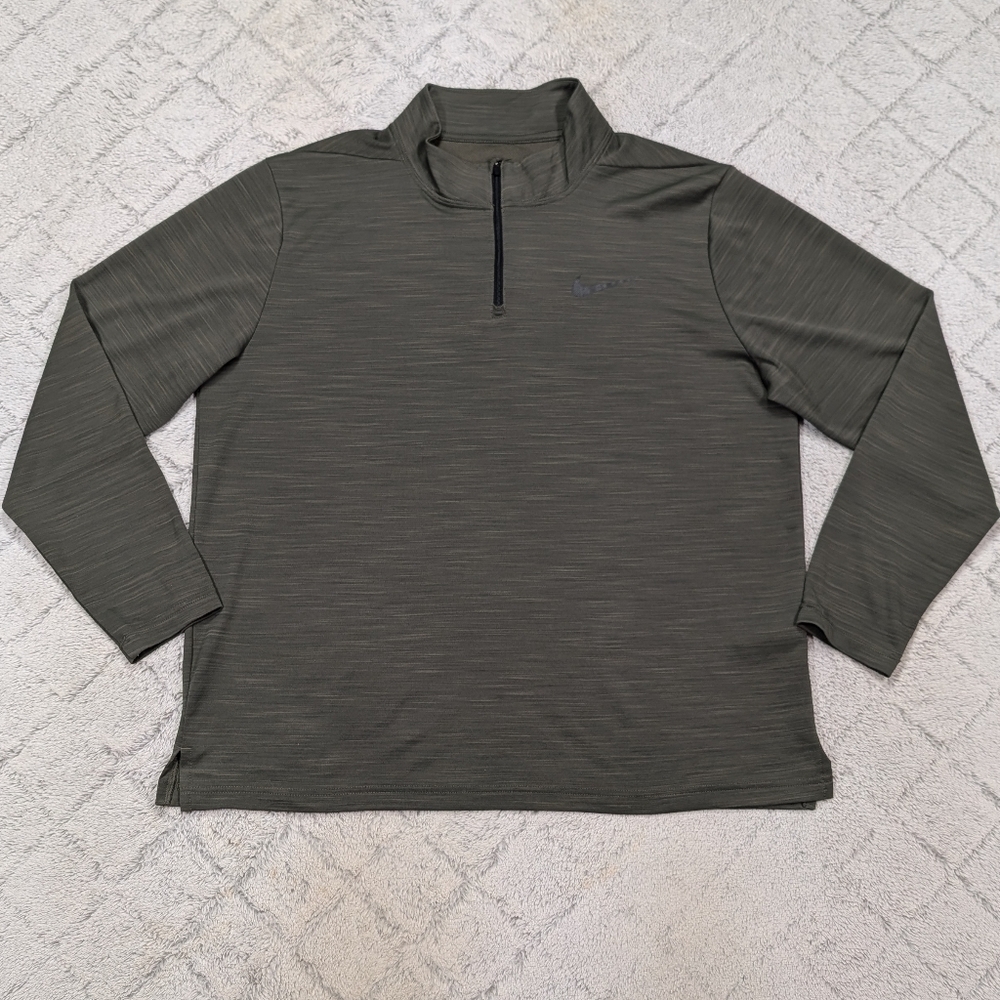Nike Jacket Mens XL Green Breathe Superset Long Sleeve ¼ Zip Pullover AR3716-325